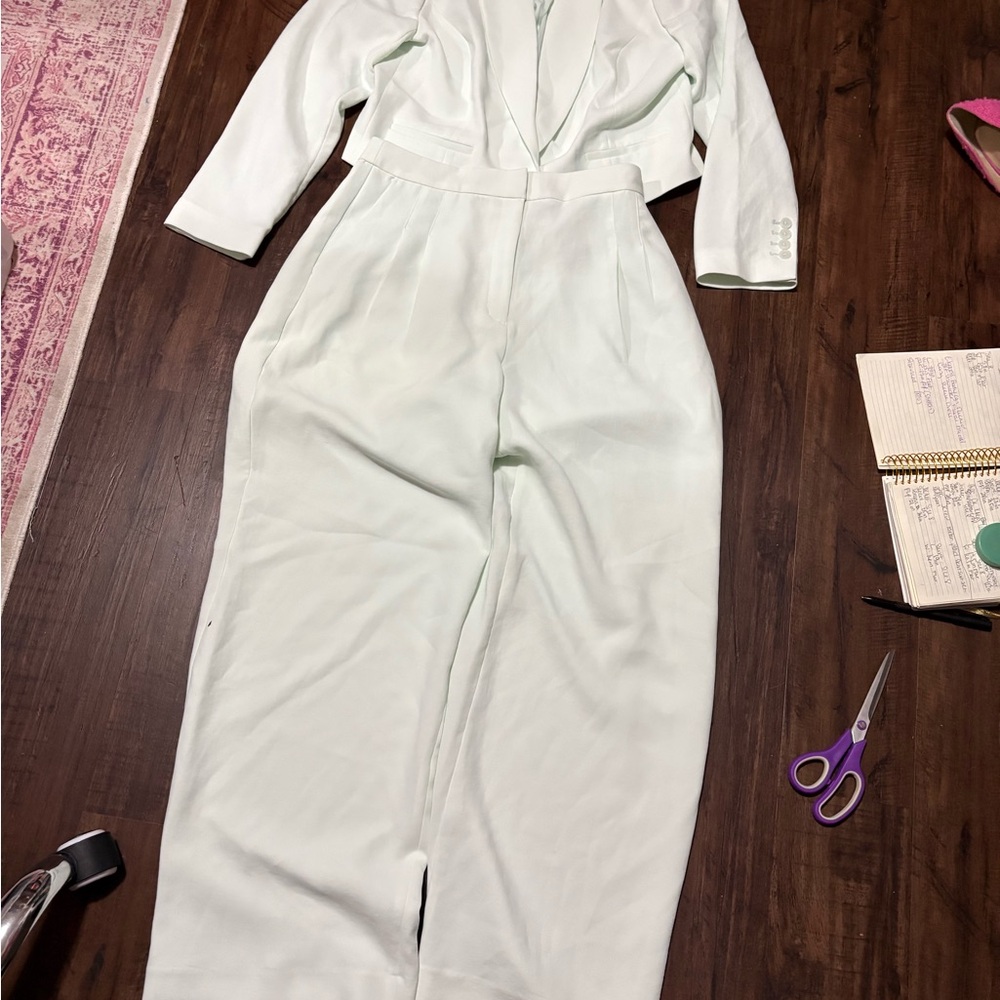 Elegant pale mint 2 pc Women's pant suit combo Jacket/pants from EXPRESS! BNWT!!